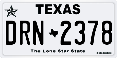 TX license plate DRN2378