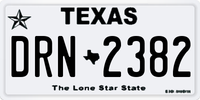 TX license plate DRN2382