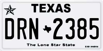 TX license plate DRN2385