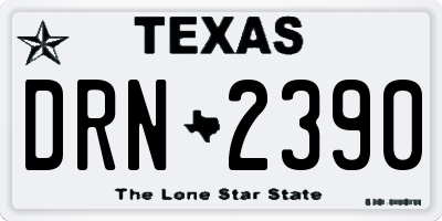 TX license plate DRN2390