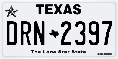 TX license plate DRN2397