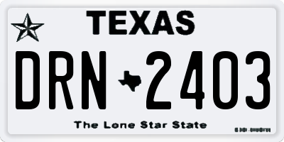 TX license plate DRN2403