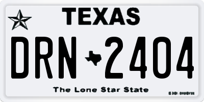 TX license plate DRN2404