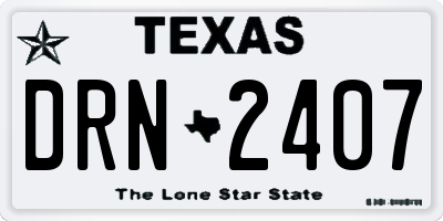 TX license plate DRN2407