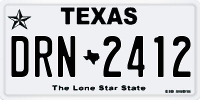 TX license plate DRN2412
