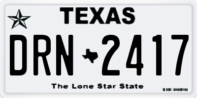 TX license plate DRN2417