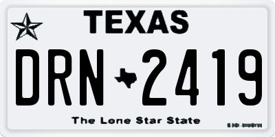 TX license plate DRN2419