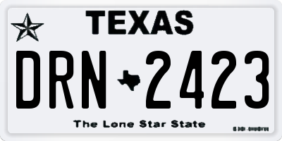 TX license plate DRN2423