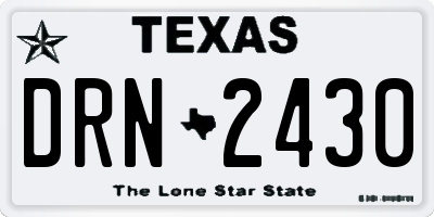 TX license plate DRN2430