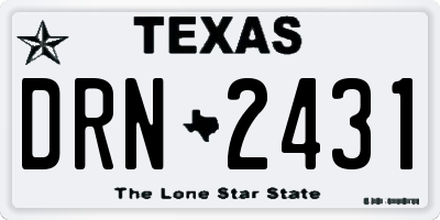 TX license plate DRN2431