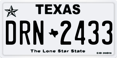 TX license plate DRN2433