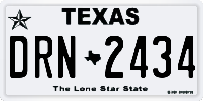 TX license plate DRN2434