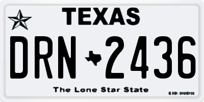 TX license plate DRN2436