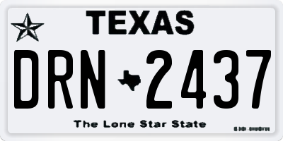 TX license plate DRN2437