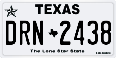 TX license plate DRN2438