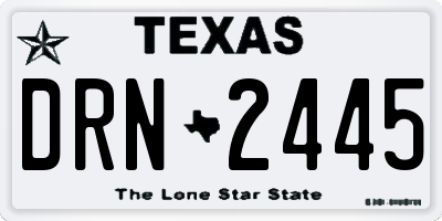 TX license plate DRN2445