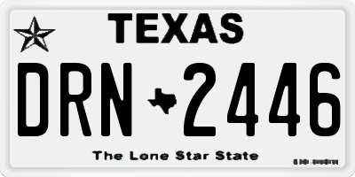 TX license plate DRN2446