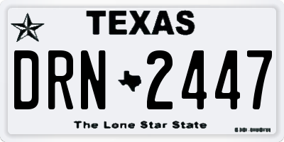 TX license plate DRN2447