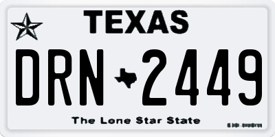 TX license plate DRN2449