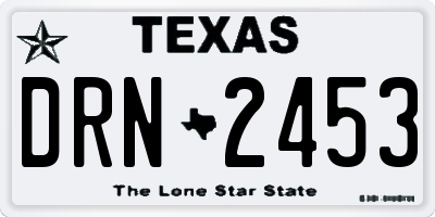 TX license plate DRN2453