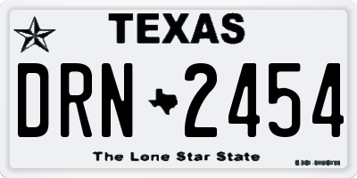 TX license plate DRN2454