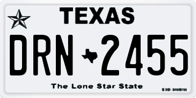 TX license plate DRN2455