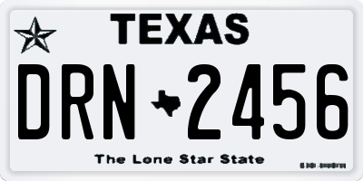 TX license plate DRN2456
