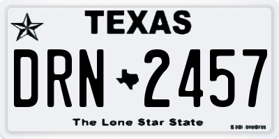 TX license plate DRN2457