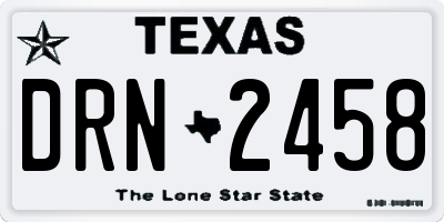 TX license plate DRN2458