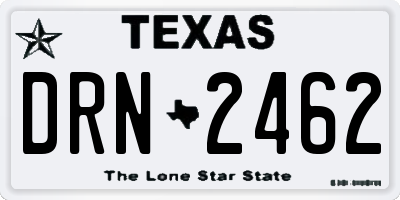 TX license plate DRN2462