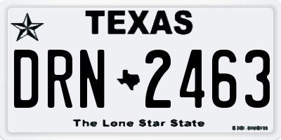 TX license plate DRN2463