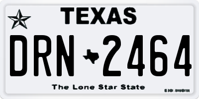 TX license plate DRN2464