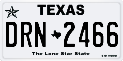 TX license plate DRN2466