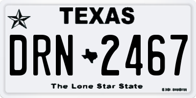 TX license plate DRN2467