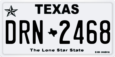 TX license plate DRN2468