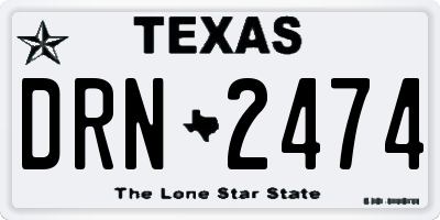 TX license plate DRN2474