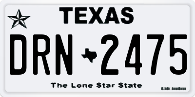 TX license plate DRN2475