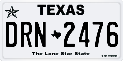 TX license plate DRN2476