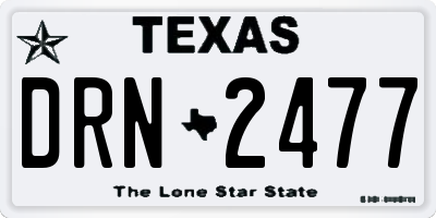 TX license plate DRN2477