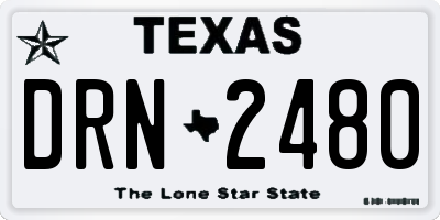 TX license plate DRN2480
