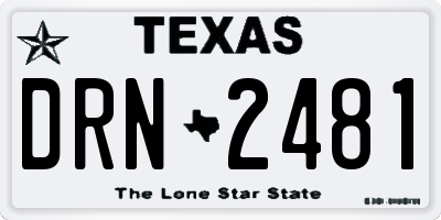 TX license plate DRN2481