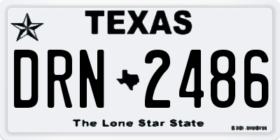 TX license plate DRN2486