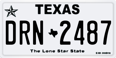 TX license plate DRN2487