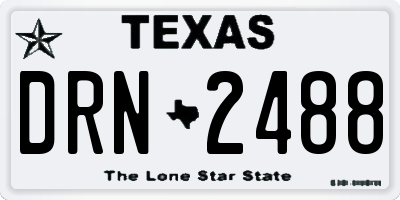 TX license plate DRN2488