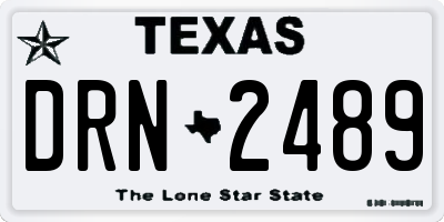 TX license plate DRN2489