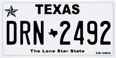 TX license plate DRN2492