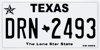 TX license plate DRN2493