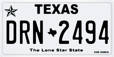 TX license plate DRN2494