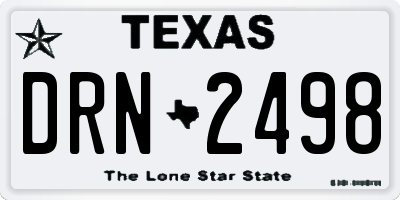 TX license plate DRN2498