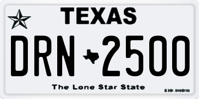 TX license plate DRN2500